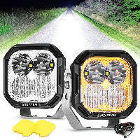 Auxbeam Color Play 3″ 100W LED Pod Light Combo – White DRL + Amber Turn Signal