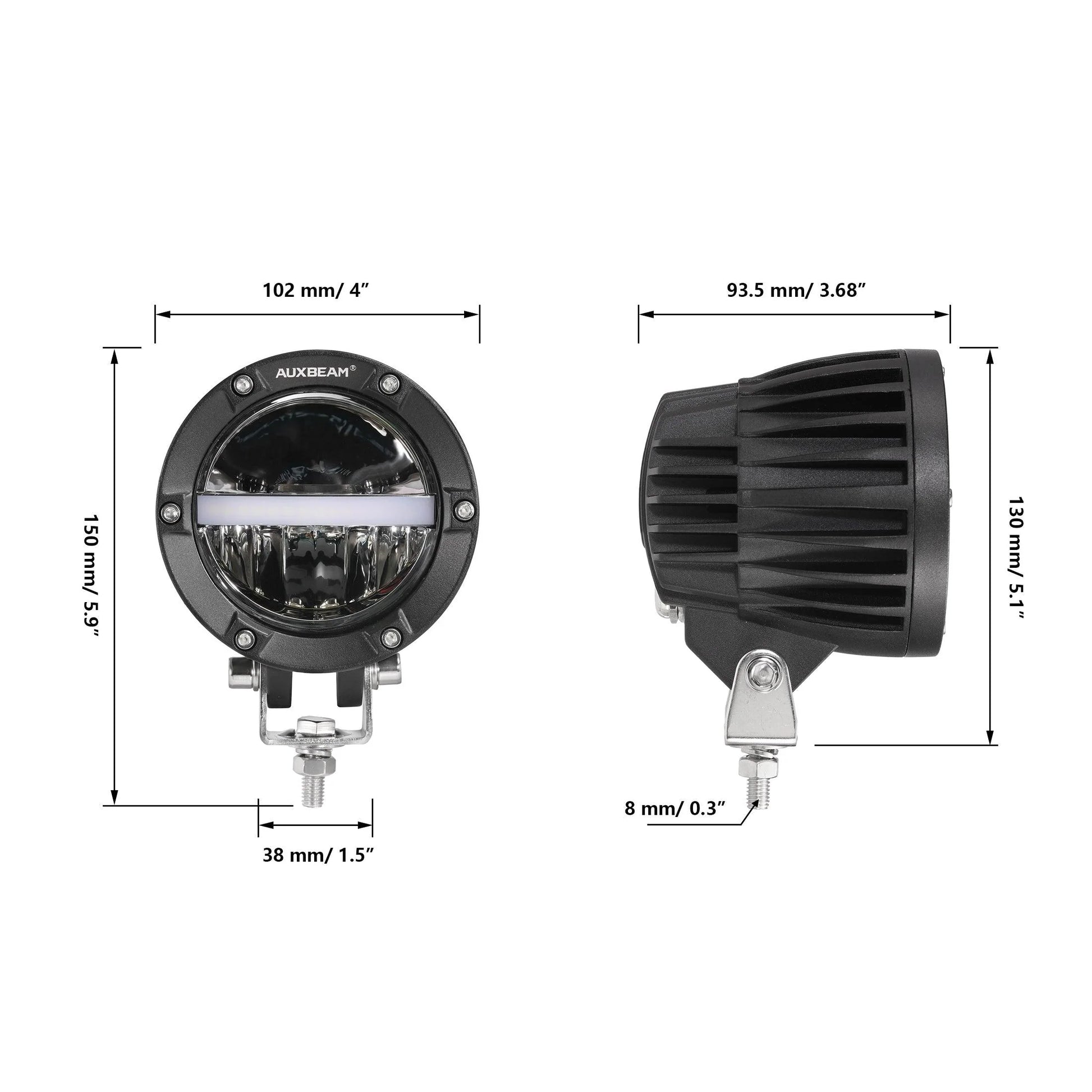 AUXBEAM 4 INCH 110W 11000LM LED PODS OFFROAD LED DRIVING LIGHTS WITH AMBER DRL