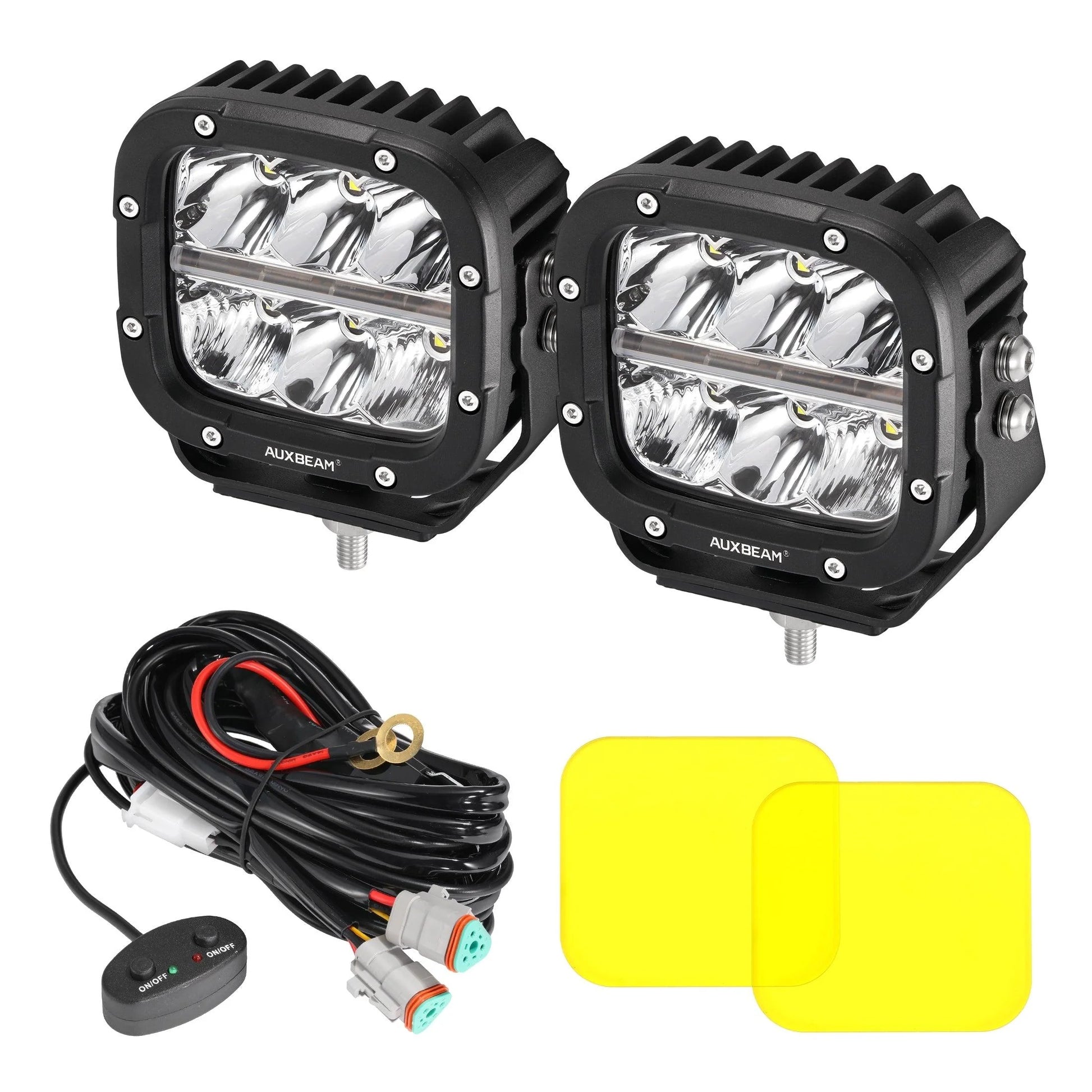 Auxbeam 5" XP-Ultra Series LED Offroad Light With Amber DRL 132W 15600LM (2 Pcs)